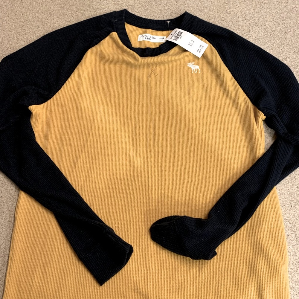 Boys Abercrombie long sleeve waffle shirt
